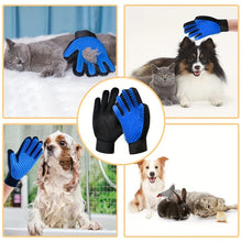 2-in-1 Pet Grooming Gloves Set–Silicone Massage & Hair Removal Gloves for Dogs&Cats,Deshedding Glove Brush for Bathing & Bonding