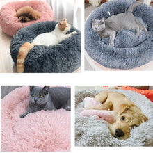 Round Plush Pet Bed — Cat & Dog Cave Bed, Ultra-Soft Winter Warm