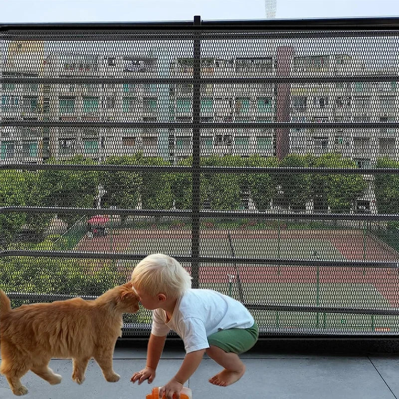 Mesh panel lets your dog see through while keeping them safely on one side.