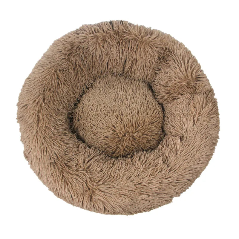 Round Plush Pet Bed — Cat & Dog Cave Bed, Ultra-Soft Winter Warm