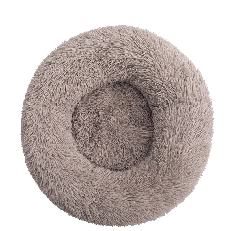 Round Plush Pet Bed — Cat & Dog Cave Bed, Ultra-Soft Winter Warm