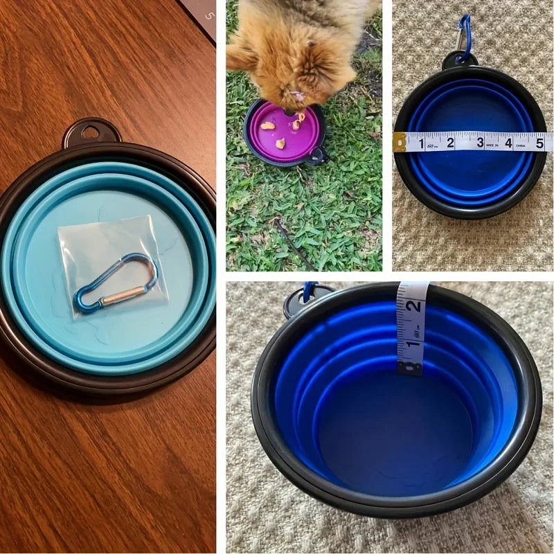 Collapsible Silicone Travel Bowl — Portable Pet Food & Water Bowl
