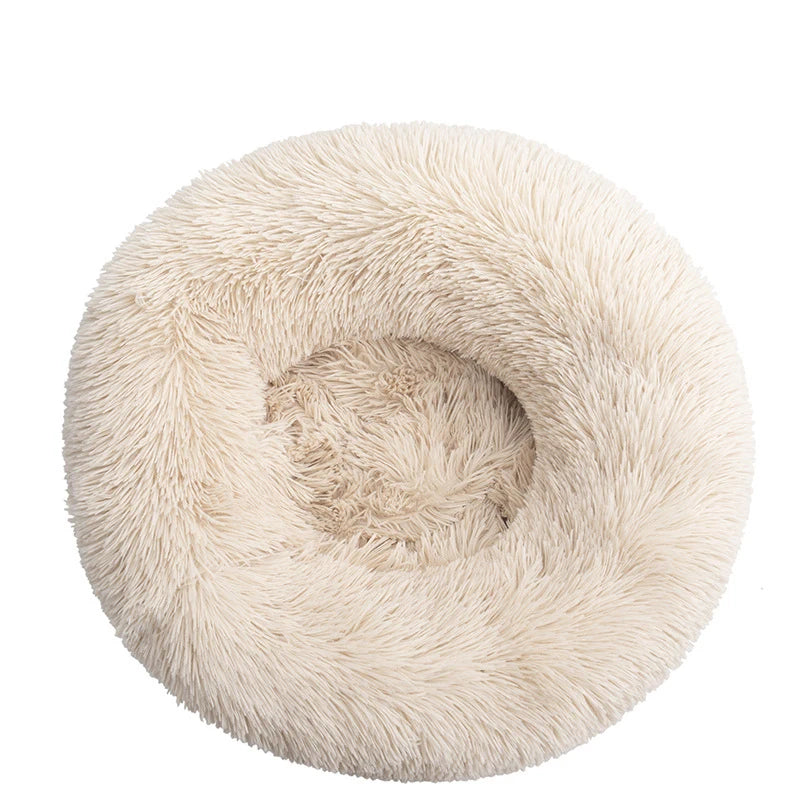 Round Plush Pet Bed — Cat & Dog Cave Bed, Ultra-Soft Winter Warm