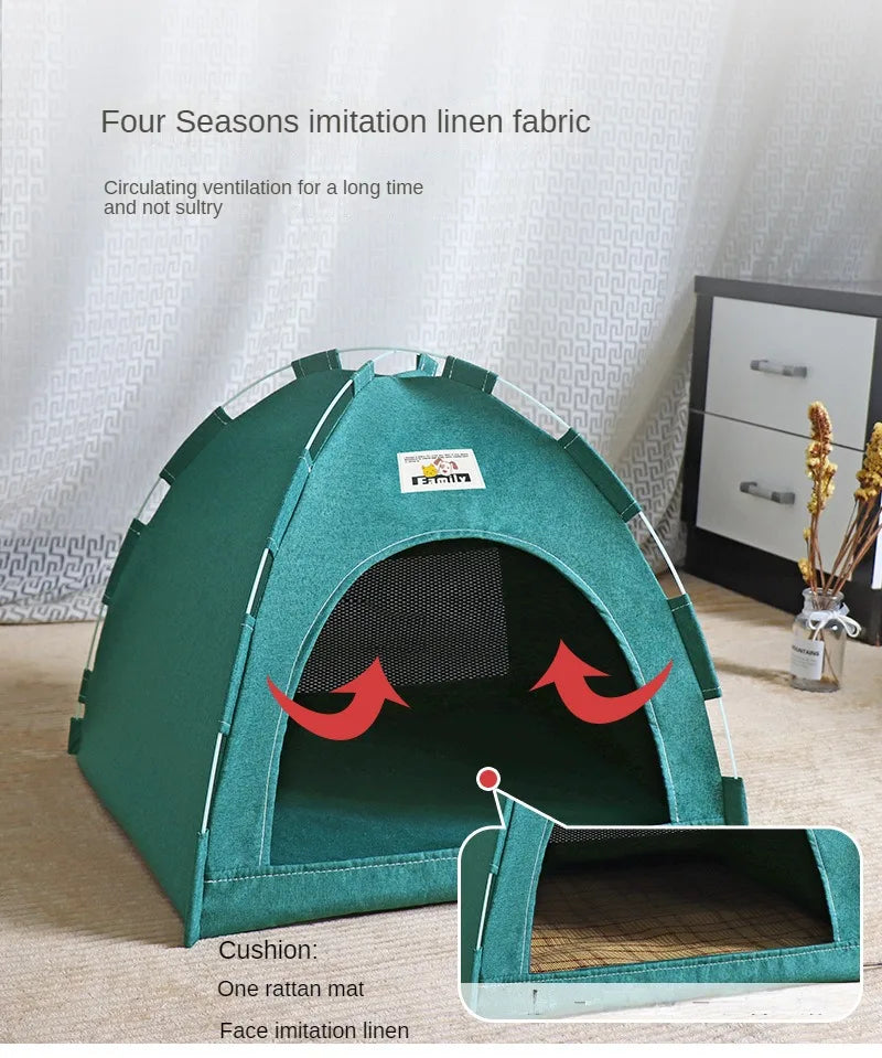Four Seasons Pet Tent – Foldable Breathable House for Cats & Dogs