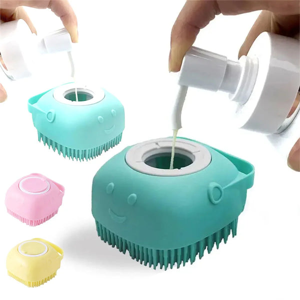 Silicone Bath Brush — Foaming Massage Brush for Dogs & Cats