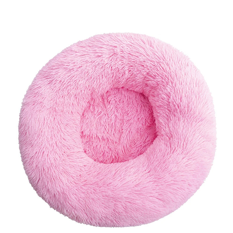 Round Plush Pet Bed — Cat & Dog Cave Bed, Ultra-Soft Winter Warm