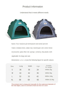 Four Seasons Pet Tent – Foldable Breathable House for Cats & Dogs