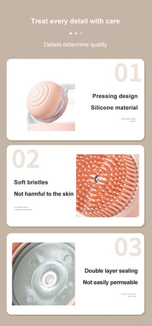 Silicone Bath Brush with Shampoo Dispenser — Grooming Massage Brush