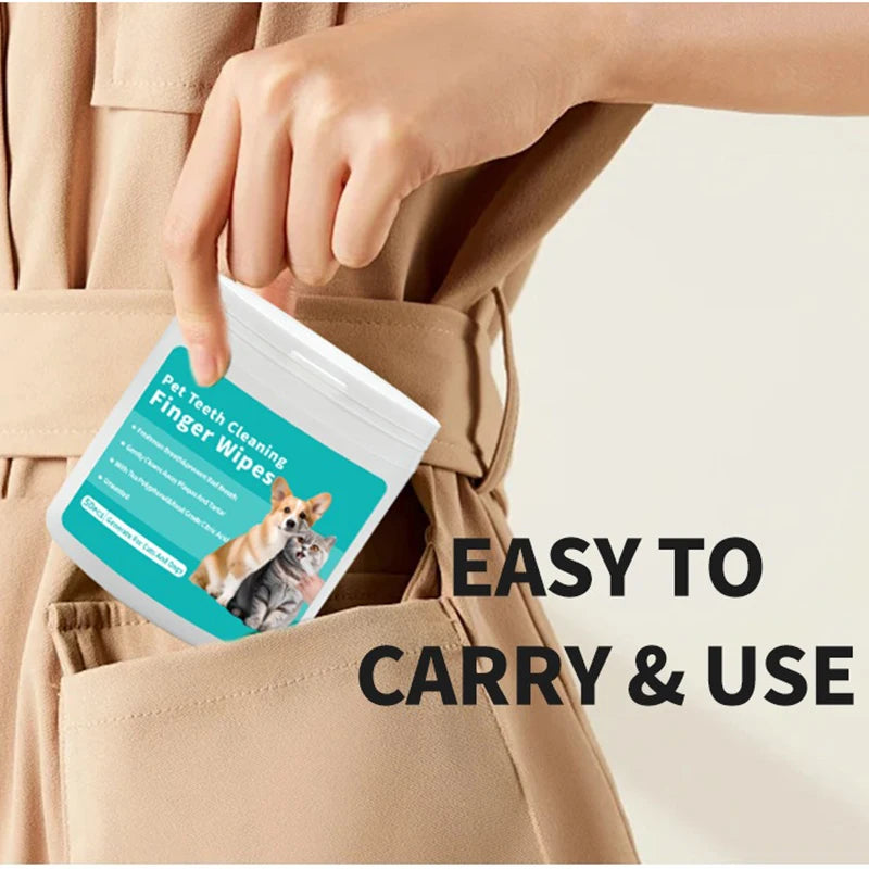 Disposable Finger Toothbrush Wipes — Dog & Cat Dental Care