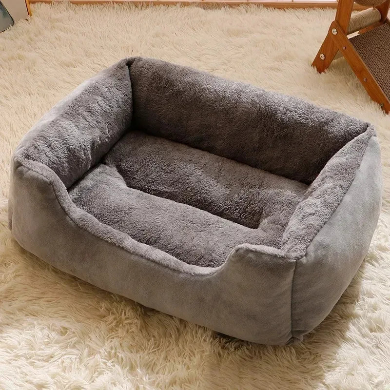 Plush Basket Bed – Soft Round Cushion for Cats & Dogs