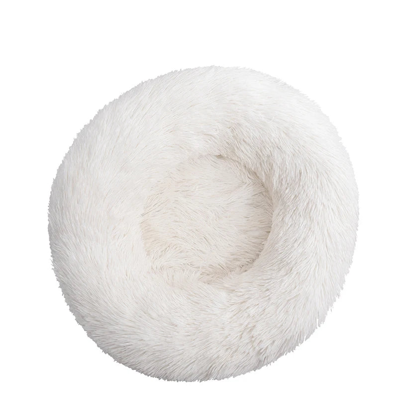 Round Plush Pet Bed — Cat & Dog Cave Bed, Ultra-Soft Winter Warm