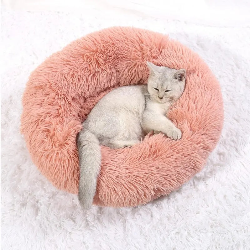 Round Plush Dog Bed – Deep Cushioned Nest for Medium & Large Dogs
