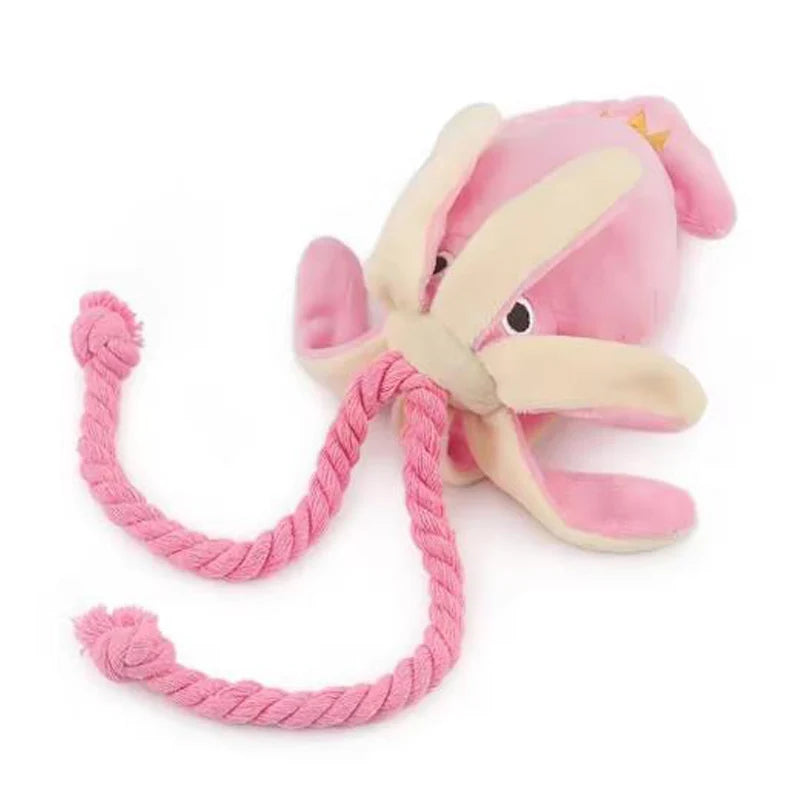 Cotton Rope Octopus Chew Toy — Sound-Emitting Dog & Cat Toy