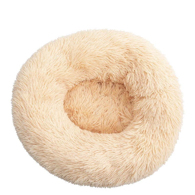 Round Plush Pet Bed — Cat & Dog Cave Bed, Ultra-Soft Winter Warm