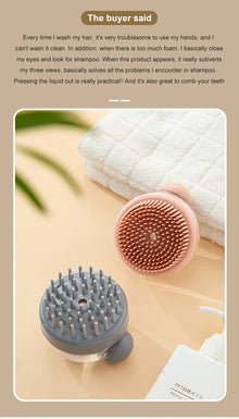 Silicone Bath Brush with Shampoo Dispenser — Grooming Massage Brush
