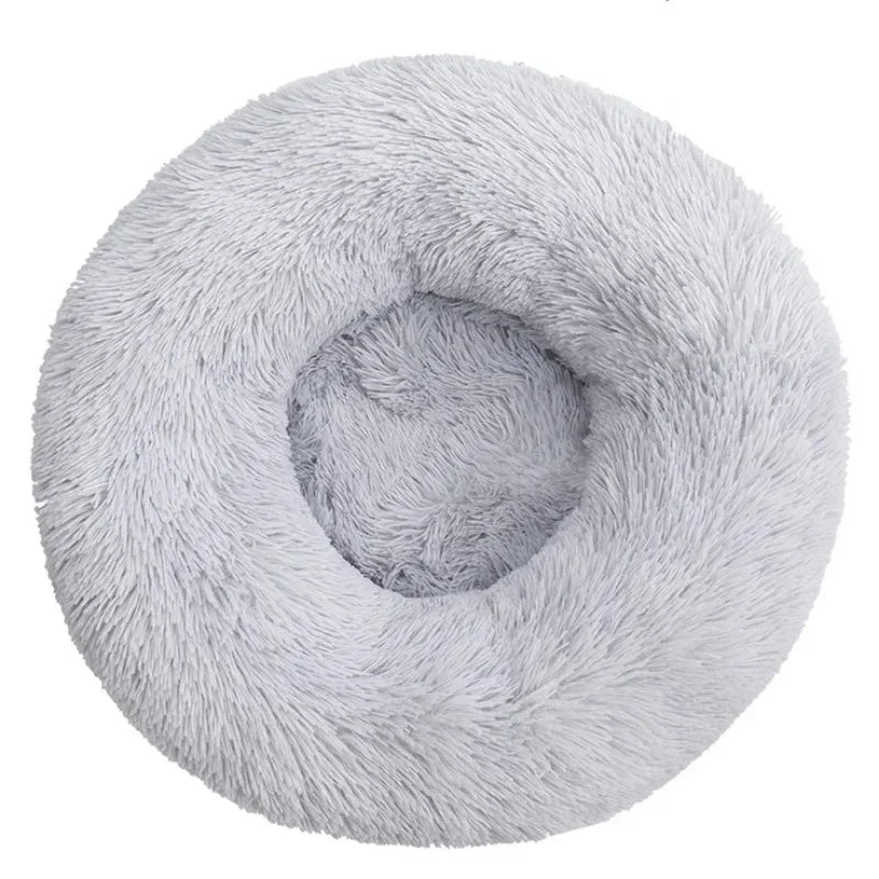 Round Plush Dog Bed – Deep Cushioned Nest for Medium & Large Dogs