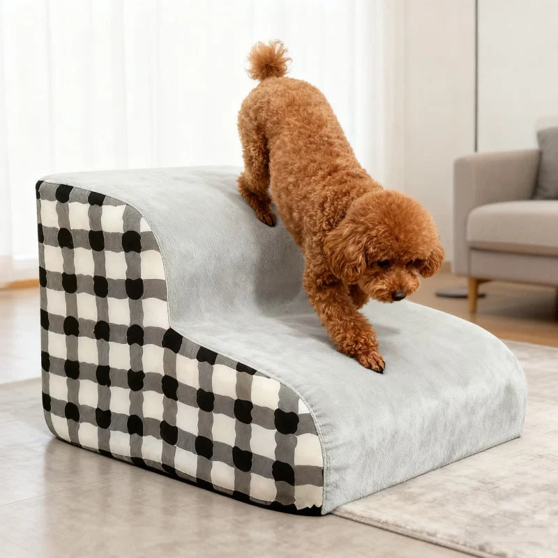 Non-slip cover grips paws securely on every step.