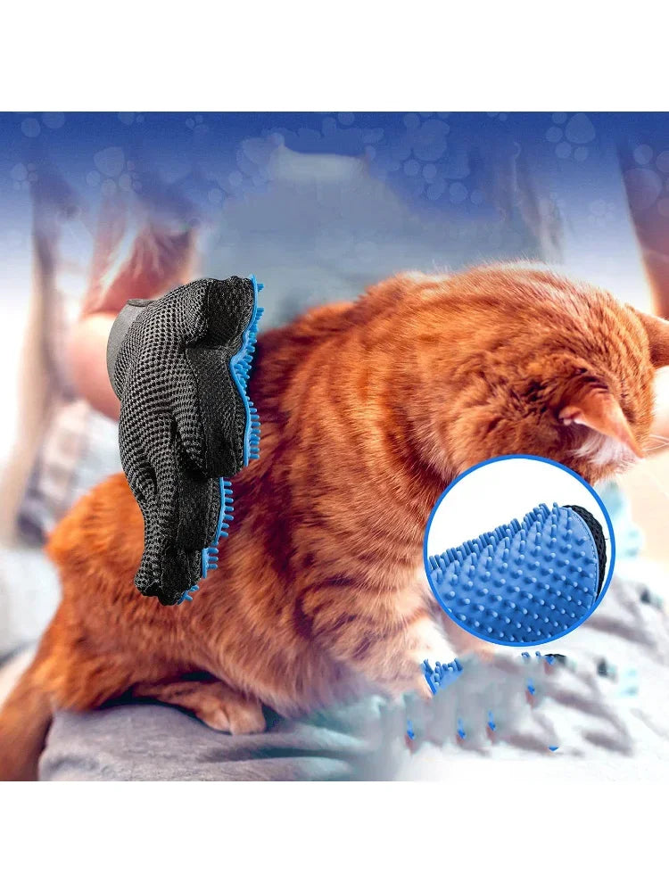 2-Sided Grooming Glove Kit — Deshedding & Bath Cleaning Gloves