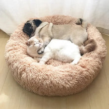 Round Plush Dog Bed – Deep Cushioned Nest for Medium & Large Dogs
