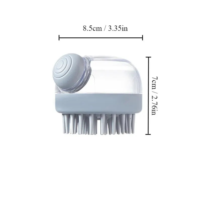 Silicone Bath Brush with Shampoo Dispenser — Grooming Massage Brush