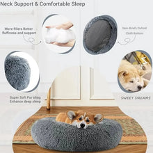 Round Plush Dog Bed – Deep Cushioned Nest for Medium & Large Dogs