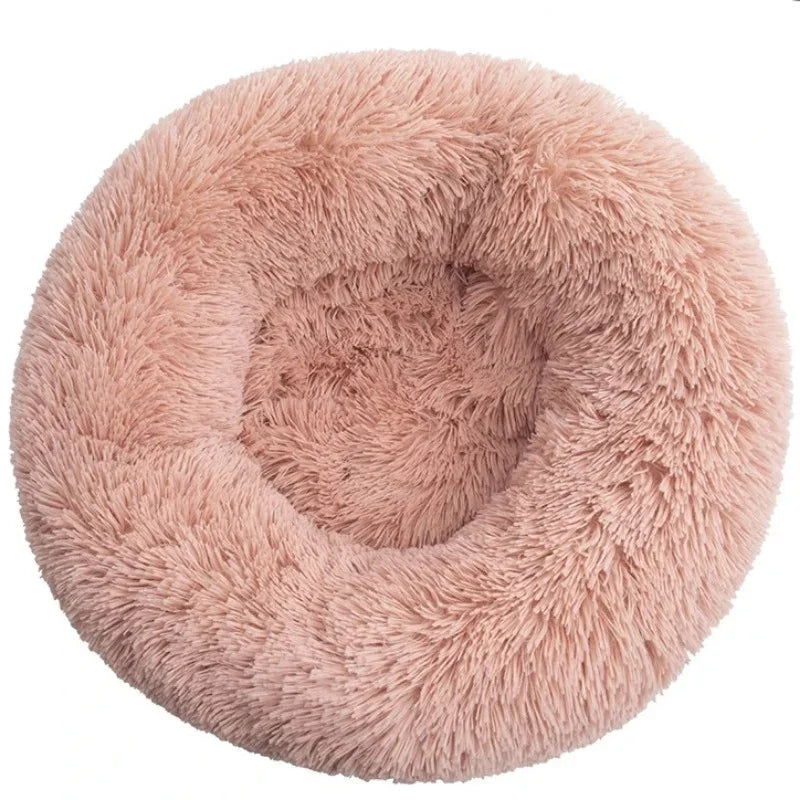 Round Plush Dog Bed – Deep Cushioned Nest for Medium & Large Dogs