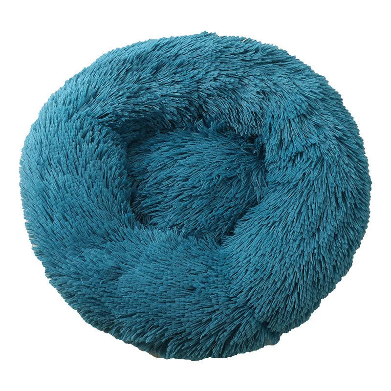 Round Plush Pet Bed — Cat & Dog Cave Bed, Ultra-Soft Winter Warm