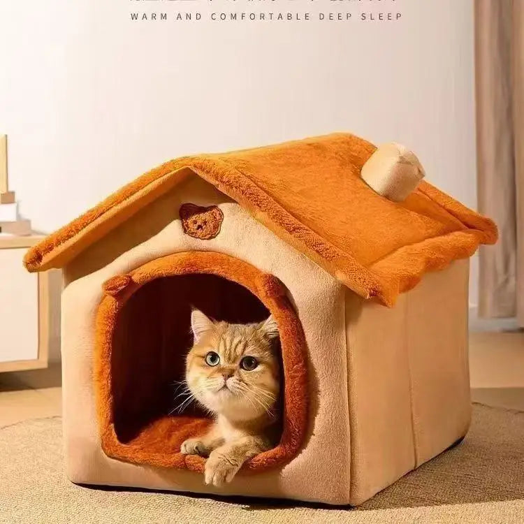 All-Season Dog House Bed – Removable, Washable Enclosed Bed