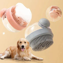 Silicone Bath Brush with Shampoo Dispenser — Grooming Massage Brush