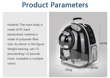 Bubble Backpack Pet Carrier – See-Through Travel Bag for Cats & Small Dogs