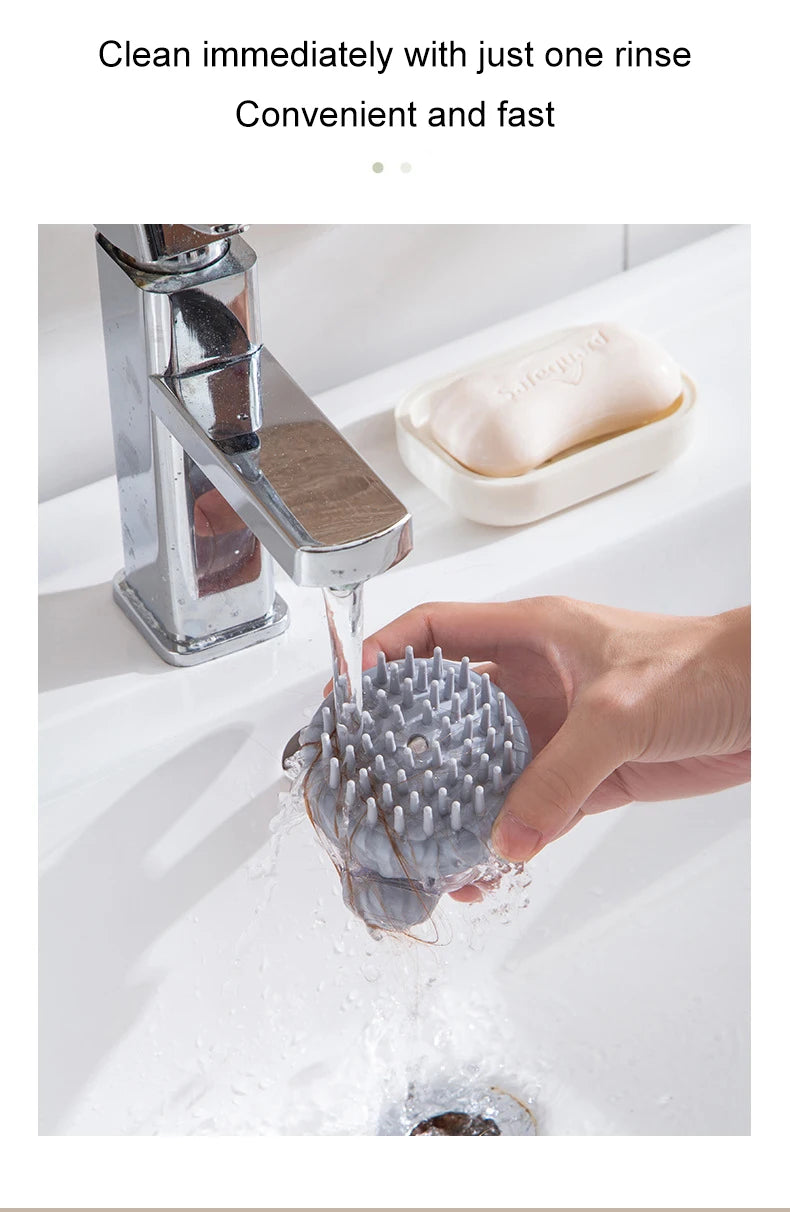 Silicone Bath Brush with Shampoo Dispenser — Grooming Massage Brush