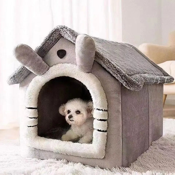 All-Season Dog House Bed – Removable, Washable Enclosed Bed