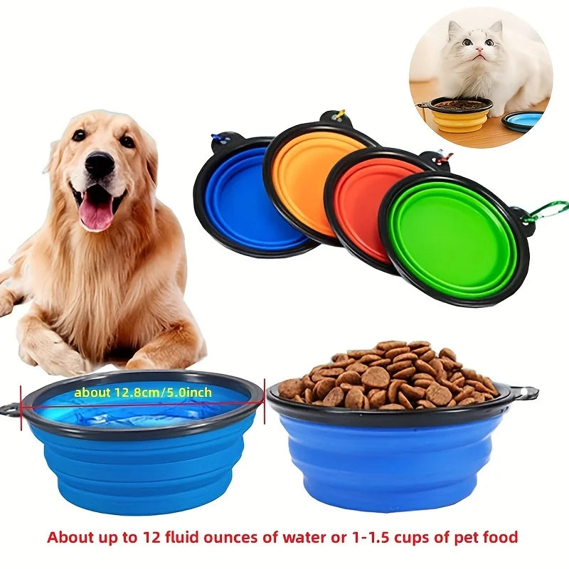 Collapsible Silicone Travel Bowl — Portable Pet Food & Water Bowl