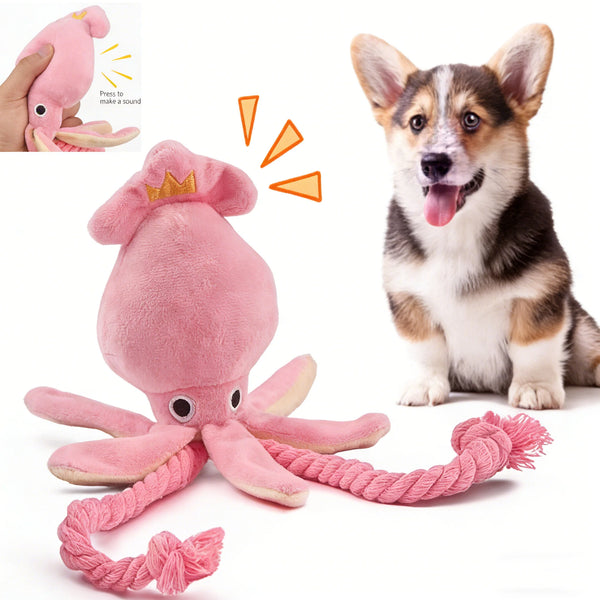 Cotton Rope Octopus Chew Toy — Sound-Emitting Dog & Cat Toy