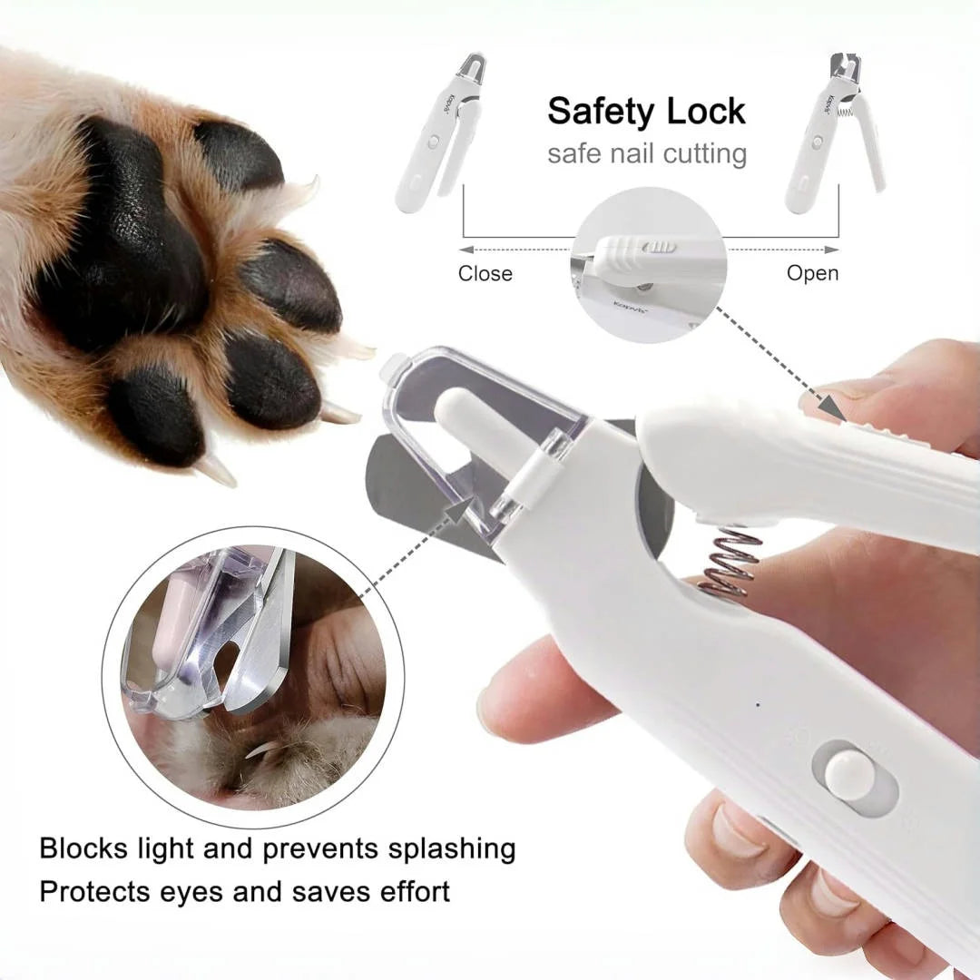 Quiet Pet Nail Grinder — LED Light Nail Care Tool for Dogs & Cats