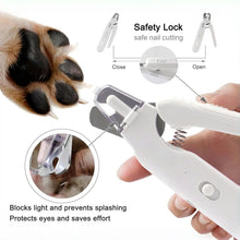 Quiet Pet Nail Grinder — LED Light Nail Care Tool for Dogs & Cats