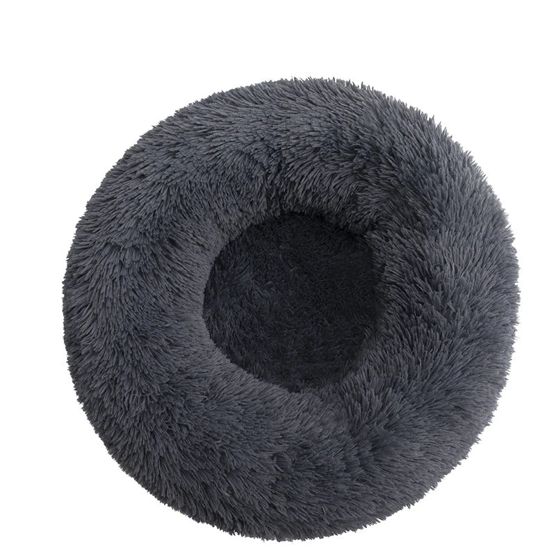 Round Plush Pet Bed — Cat & Dog Cave Bed, Ultra-Soft Winter Warm