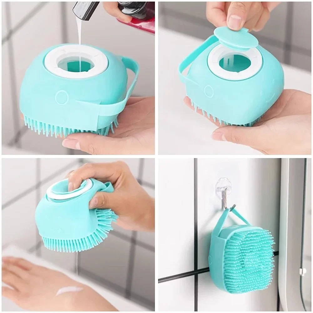 Silicone Bath Brush — Foaming Massage Brush for Dogs & Cats