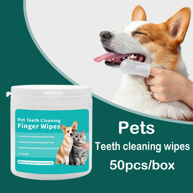 Disposable Finger Toothbrush Wipes — Dog & Cat Dental Care