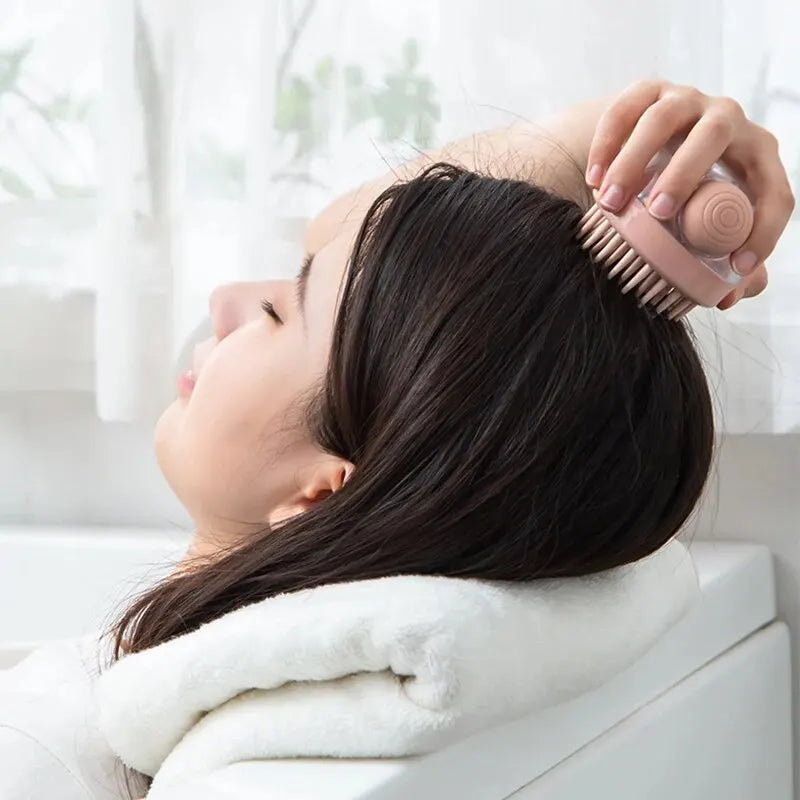 Silicone Bath Brush with Shampoo Dispenser — Grooming Massage Brush