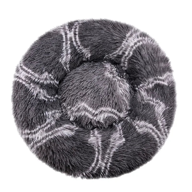 Round Plush Dog Bed – Deep Cushioned Nest for Medium & Large Dogs
