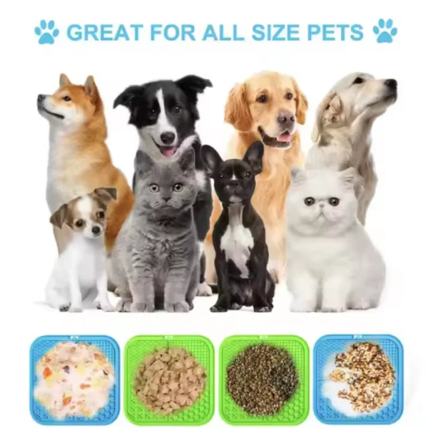Silicone Lick Mat — Slow Feeder Enrichment Mat for Dogs & Cats