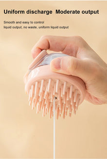 Silicone Bath Brush with Shampoo Dispenser — Grooming Massage Brush