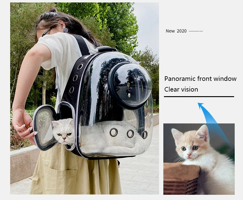Bubble Backpack Pet Carrier – See-Through Travel Bag for Cats & Small Dogs