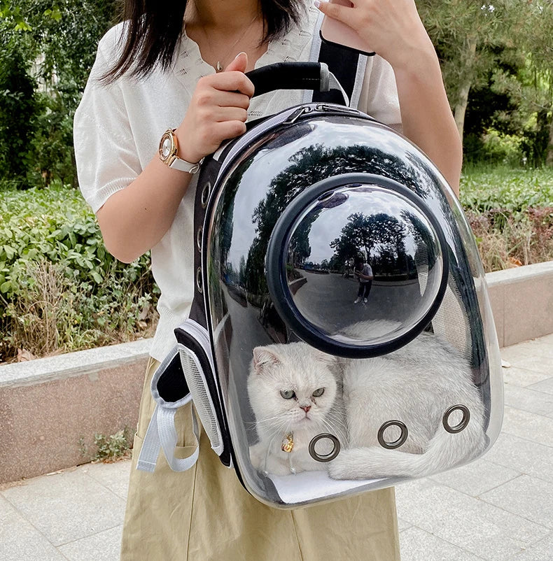 Bubble Backpack Pet Carrier – See-Through Travel Bag for Cats & Small Dogs