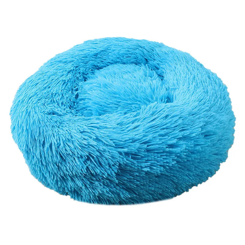 Round Plush Pet Bed — Cat & Dog Cave Bed, Ultra-Soft Winter Warm
