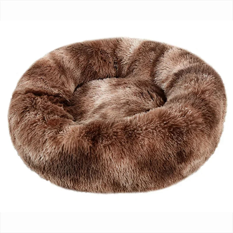 Round Plush Dog Bed – Deep Cushioned Nest for Medium & Large Dogs