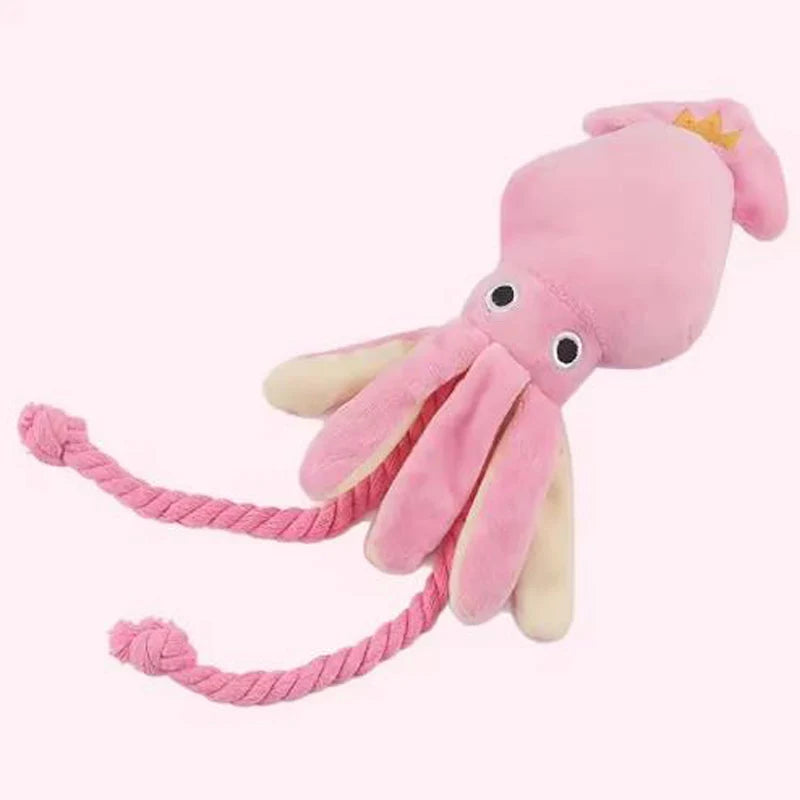 Cotton Rope Octopus Chew Toy — Sound-Emitting Dog & Cat Toy