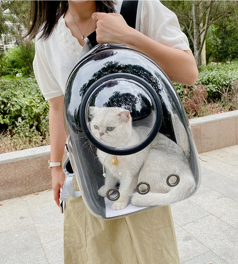 Bubble Backpack Pet Carrier – See-Through Travel Bag for Cats & Small Dogs