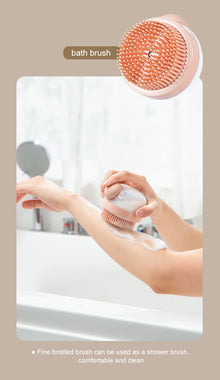 Silicone Bath Brush with Shampoo Dispenser — Grooming Massage Brush